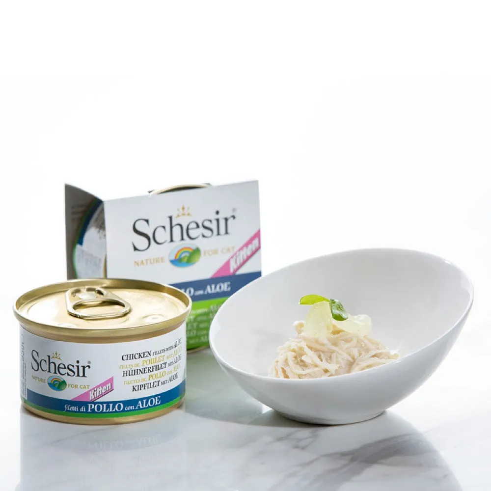 '22% OFF (Exp Mar25)': Schesir Chicken Fillet With Aloe In Jelly Kitten Canned Cat Food 85g