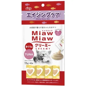 4 FOR $12: Aixia Miaw Miaw Creamy Tuna Healthy Senior Care Cat Treats 60g