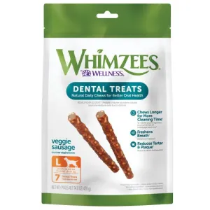 7 Count WHIMZEES® Veggie Sausage Daily Dental Treat for Dogs- Size Large