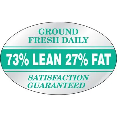 73% Lean 27t-Ground Fresh Daily Label | Roll of 500