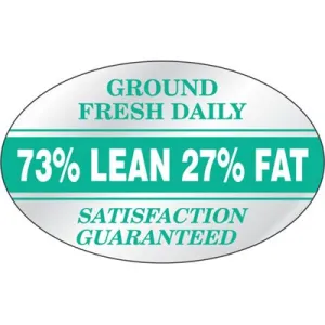 73% Lean 27�t-Ground Fresh Daily Label | Roll of 500