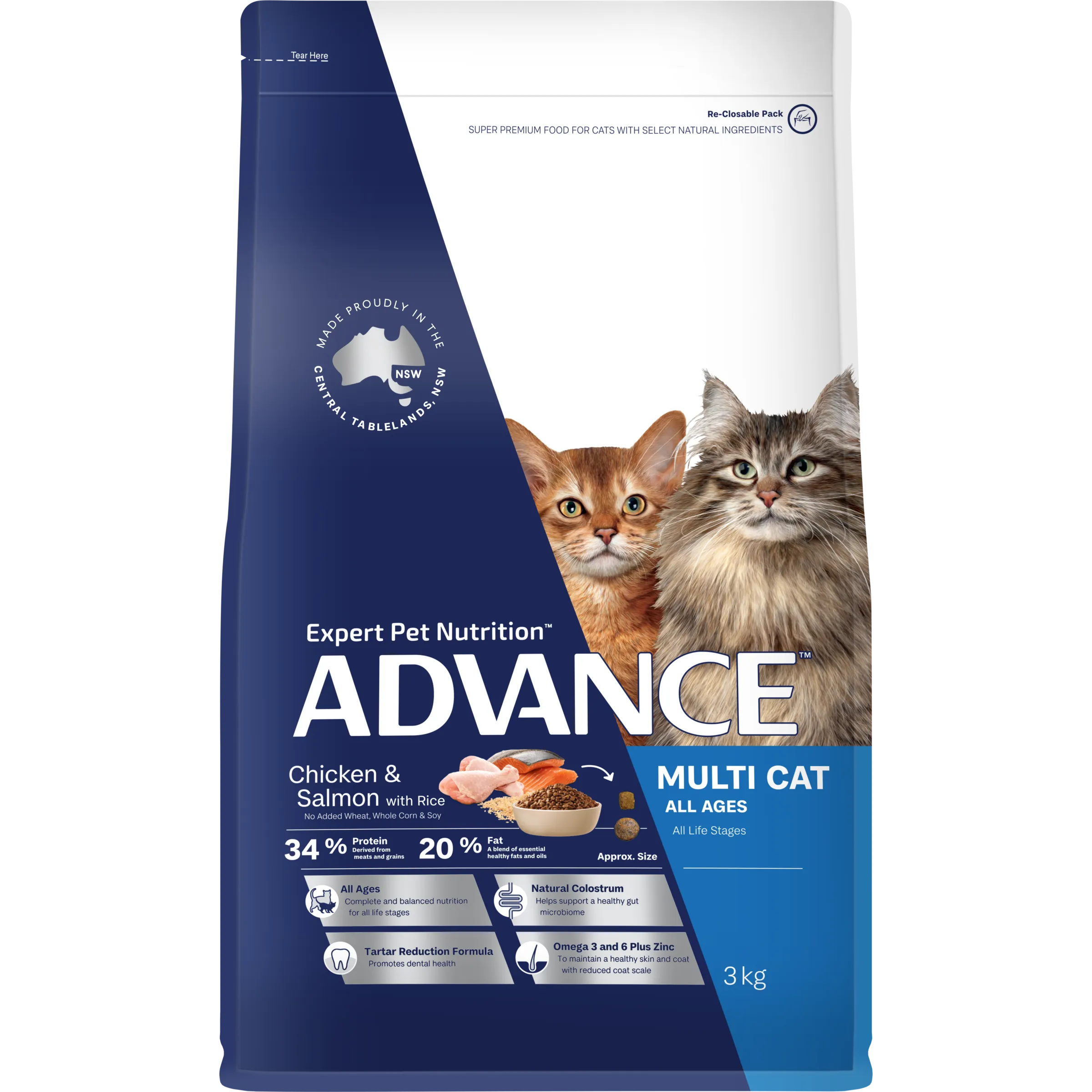 Advance Chicken and Salmon Multi Cat All Ages Dry Cat Food