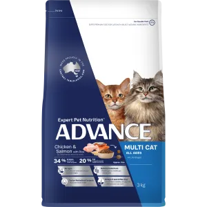 Advance Chicken and Salmon Multi Cat All Ages Dry Cat Food