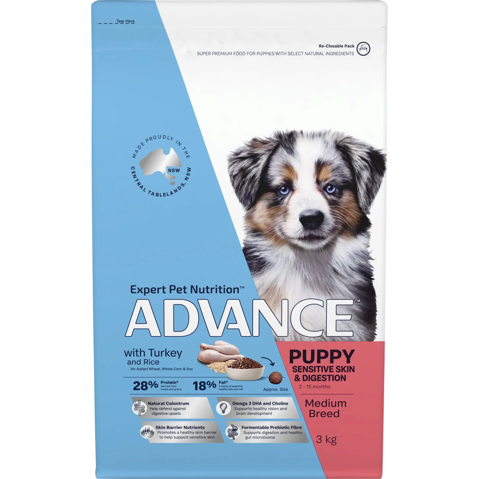 Advance – Puppy – Sensitive Skin & Digestion – Medium Breed