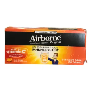 Airborne Vitamin C 1000mg Zesty Orange Effervescent Tablets EXP: 10/24