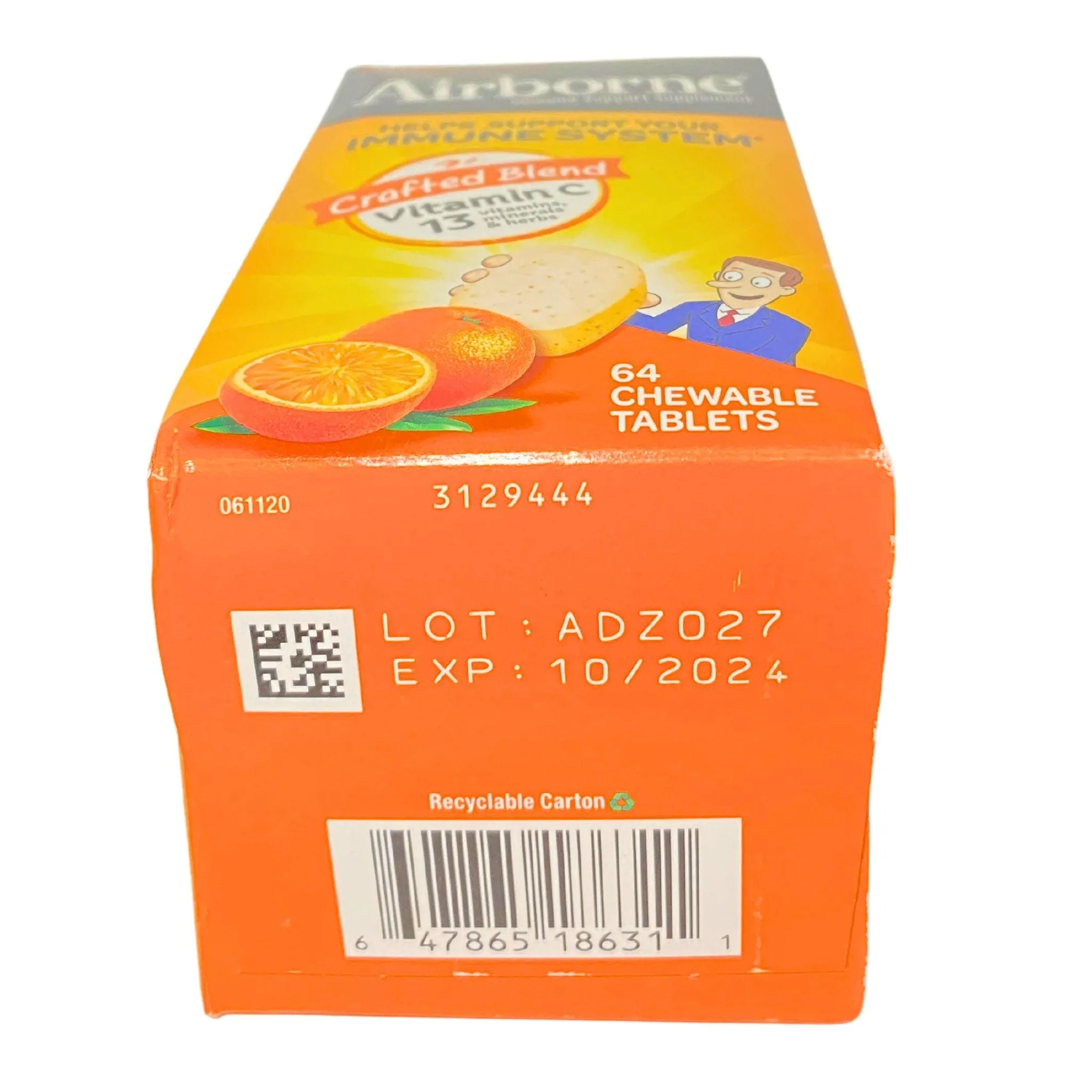 Airborne Vitamin C 13 Vitamins , Minerals & Herbs Chewable Citrus Tablets (34 Pcs Lot)