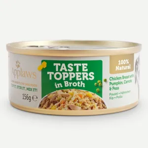 Applaws Taste Toppers Dog Can Chicken, Pumpkin, Carrots & Peas in Broth 156g - Case of 12