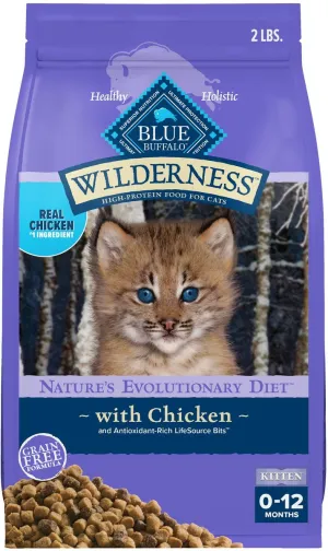 Blue Buffalo Wilderness High Protein Natural Grain-Free Chicken Kitten Dry Cat Food