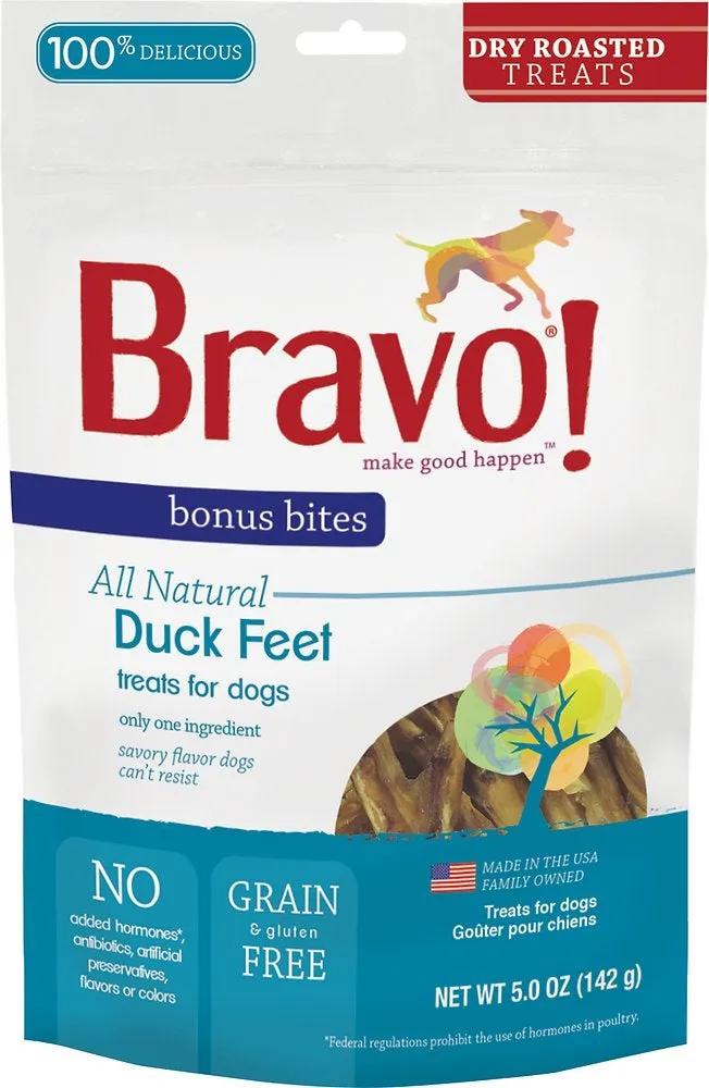 Bravo! Bonus Bites Duck Feet Dry-Roasted Dog Treats