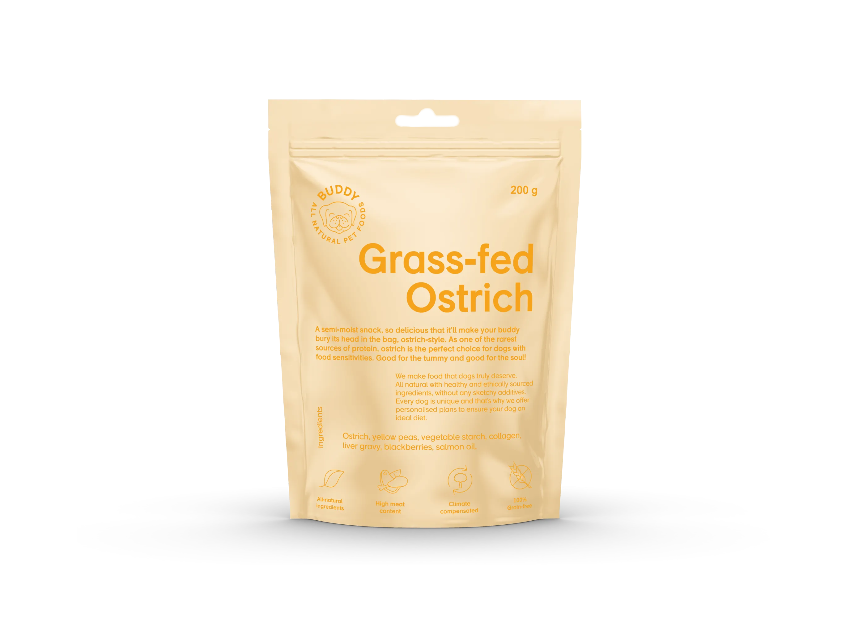 Buddy Grass-fed Ostrich 200g