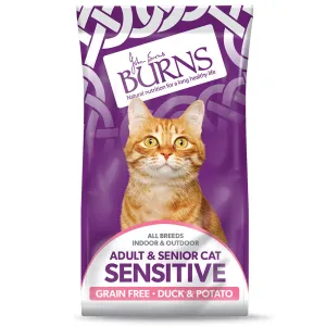 Burns | Original Grain Free Sensitive Cat Food | Gluten Free Duck & Potato - Adult & Senior