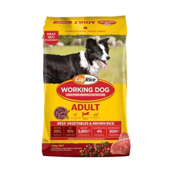 CopRice Working Dog Beef Vegetables and Brown Rice Dry Dog Food 20kg