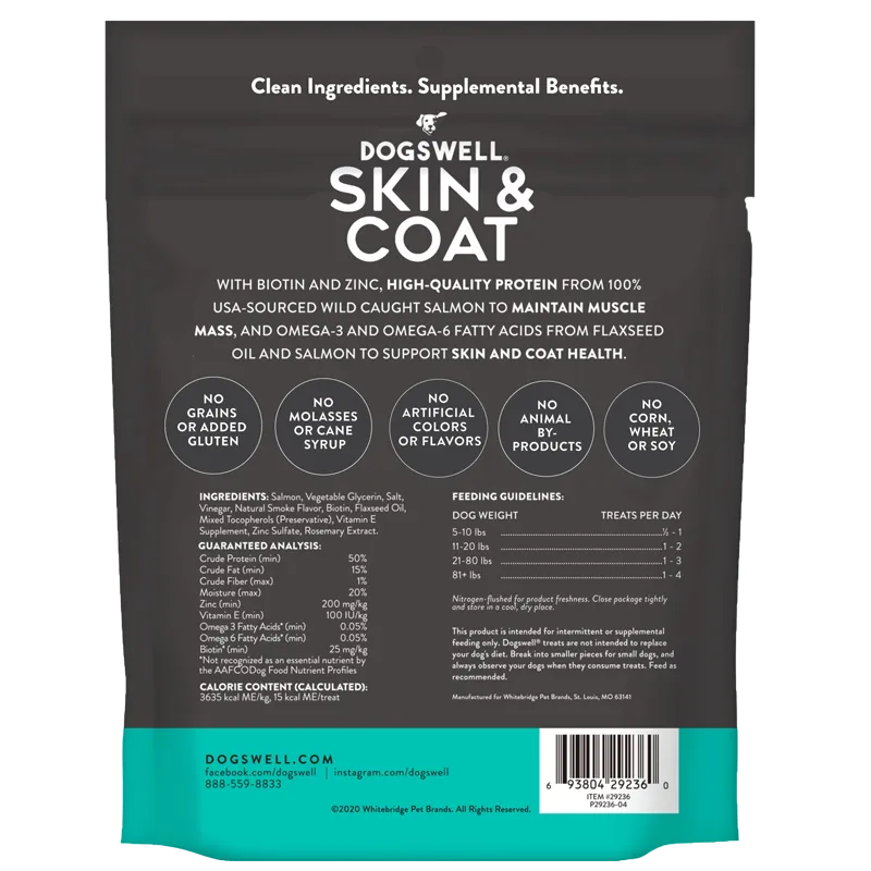 Dogswell Skin & Coat Mini Jerky Treats Salmon