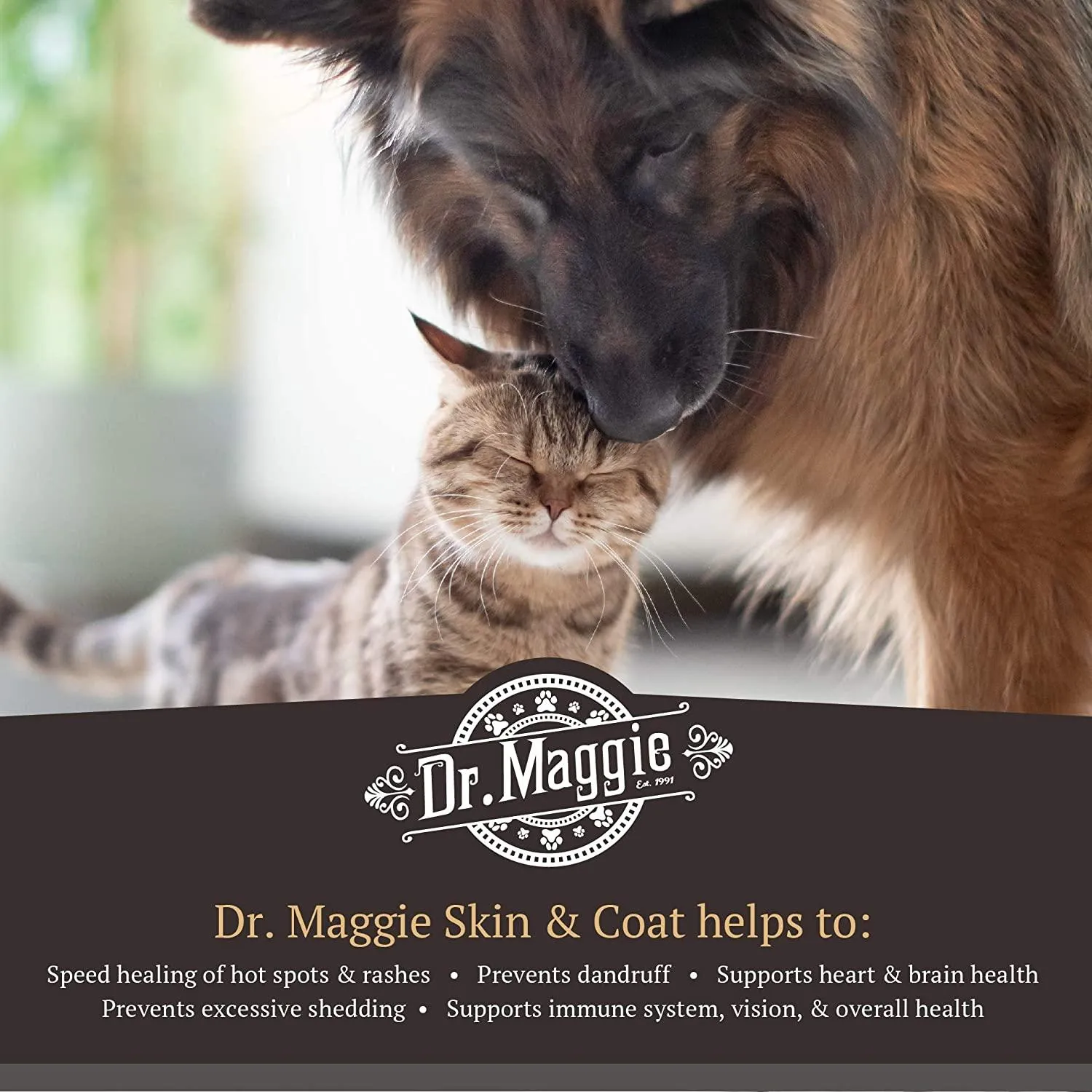 Dr. Maggie Skin and Coat Omega 3 Supplement with Fish Oil, Flax, and Olive Oil