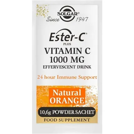 Effervescent sachets of Ester-C Plus - charging the body and mind - with B vitamins zinc and magnesium - immune support - pack of 7 pcs. , Solgar