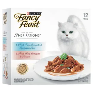 Fancy Feast Inspirations Beef and Tuna Wet Cat Food 12x70g