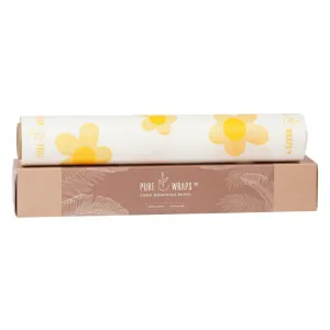 Food Wrapping Paper Roll | Yellow Flower Print | White