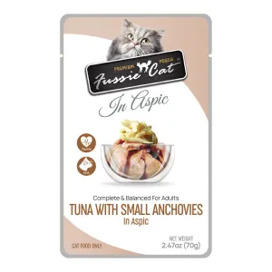 Fussie Cat Premium Tuna with Small Anchovies in Aspic Pouch