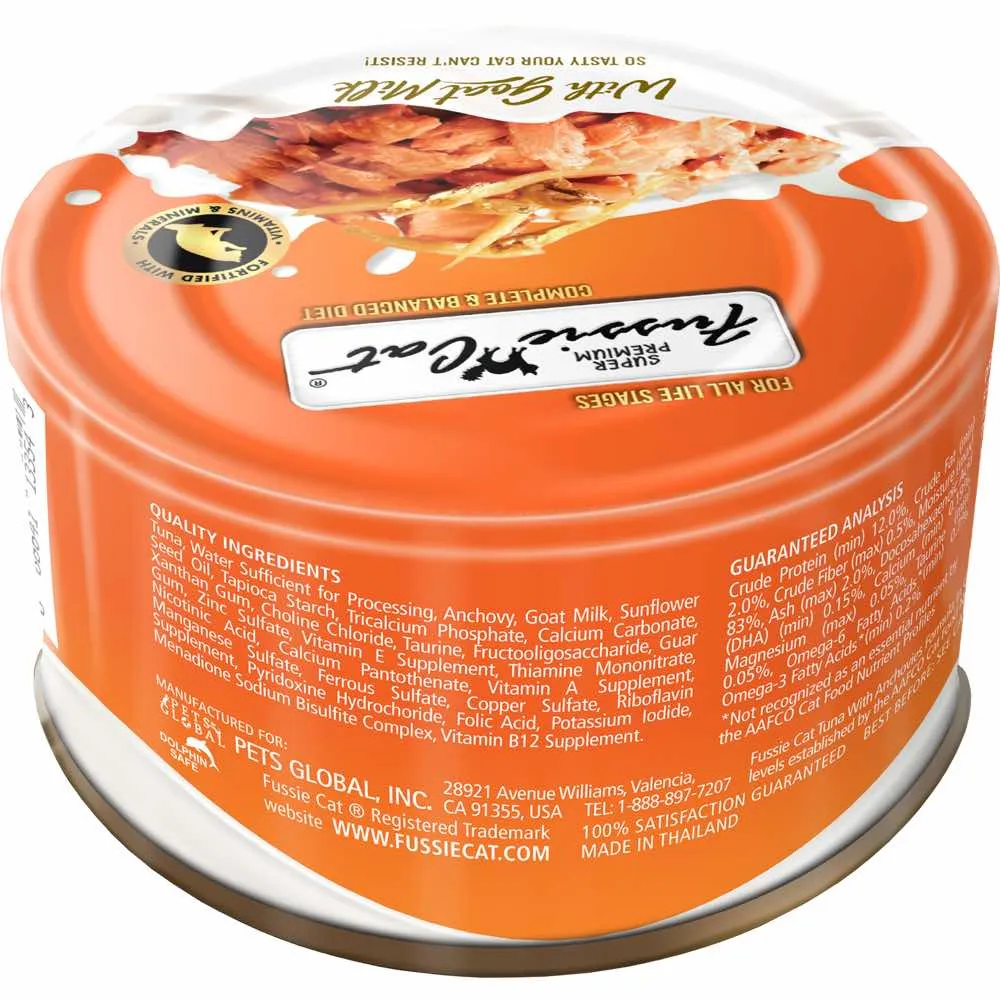 Fussie Cat Tuna With Anchovies Formula In Goat Milk Gravy Grain-Free Canned Cat Food 70g