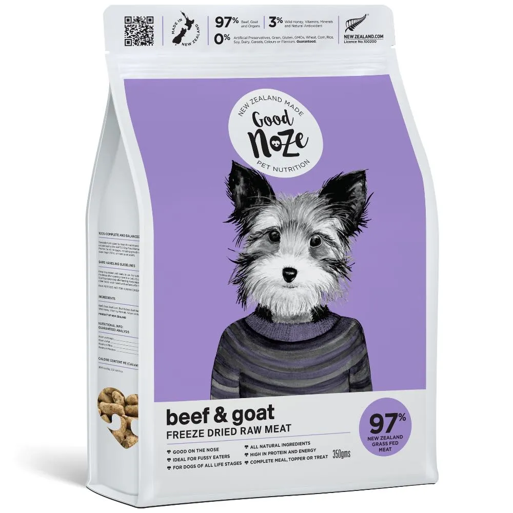 Good Noze NZ Beef & Goat Freeze-Dried Dog Food 350g