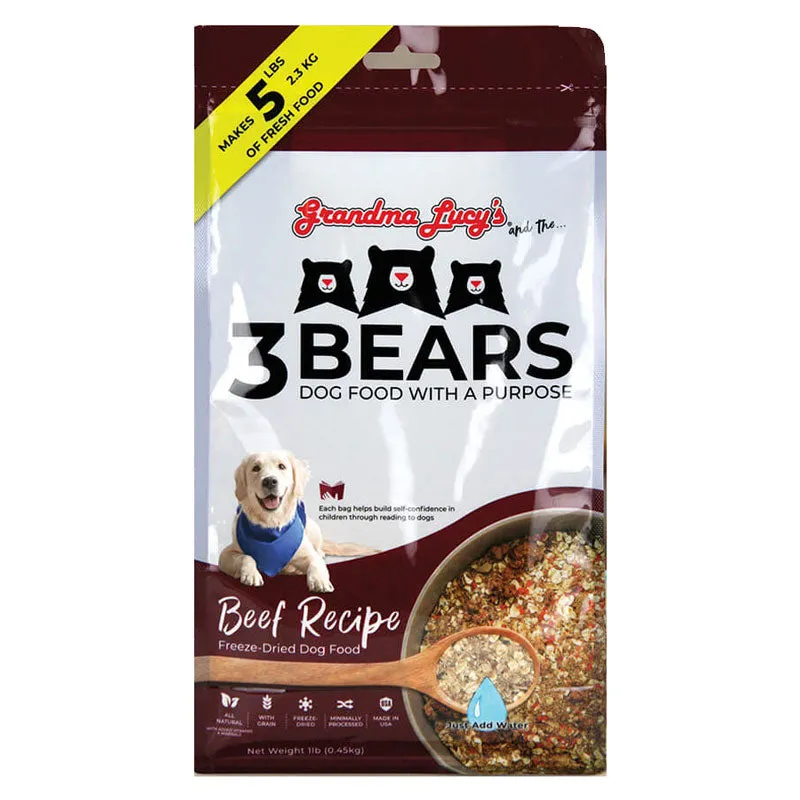 Grandma Lucy's 3 Bears Beef Formula Freeze-Dried Dog Food 1lb