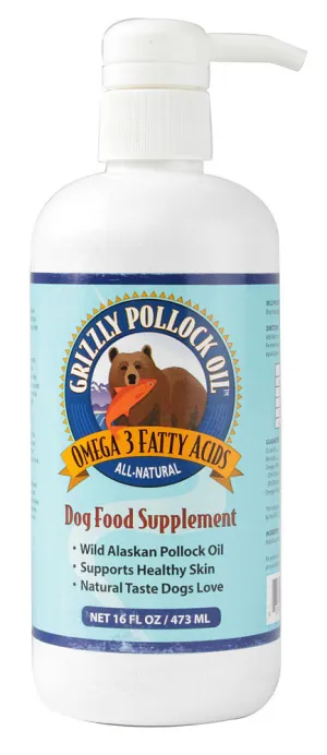 Grizzly Pollock Oil Dog Food Supplement - Available in 3 sizes