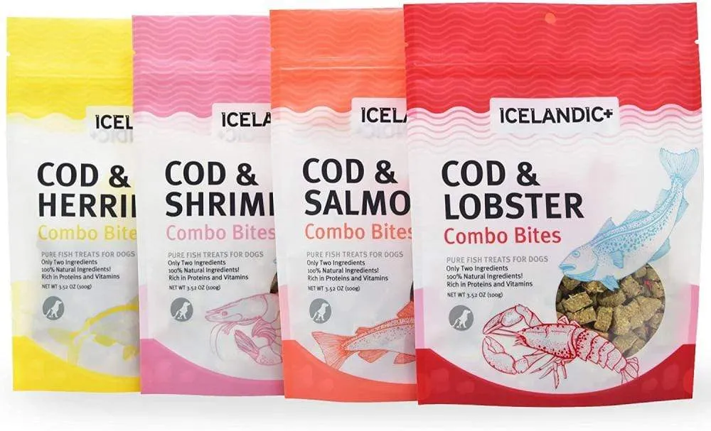 Icelandic  Cod & Shrimp Combo Bites Fish Dog Treats