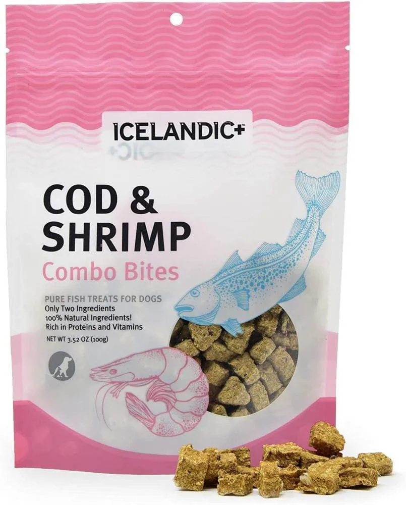 Icelandic  Cod & Shrimp Combo Bites Fish Dog Treats