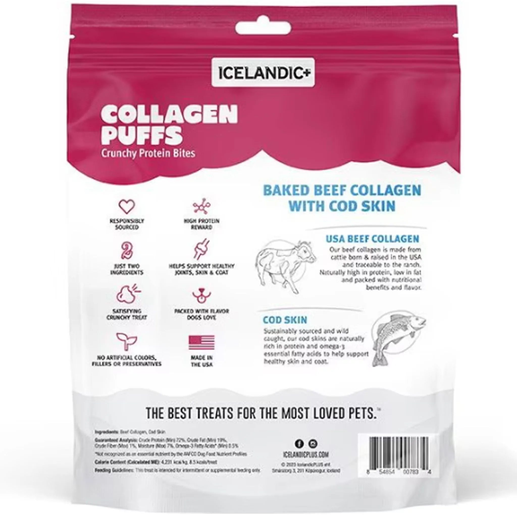 Icelandic  Collagen Puffs Dog Cod Skin 2.5 oz