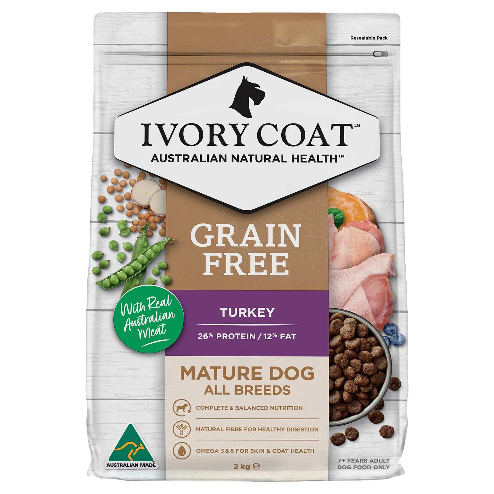 Ivory Coat Grain Free Dog Food Senior/Reduced Fat Turkey