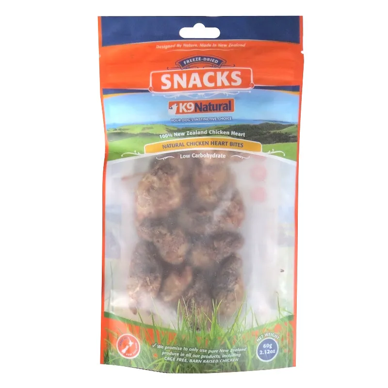 K9 Natural Freeze Dried Chicken Heart Bites Dog Treats 60g