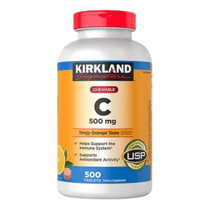 Kirkland Chewable C 500mg Tangy Orange Tasts (500Tab)