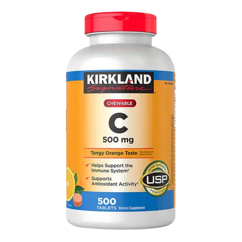 Kirkland Chewable C 500mg Tangy Orange Tasts (500Tab)