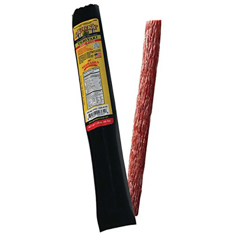 Lucky Jerky Teriyaki Beef Stick 1.25 Oz Single All Natural Small Batch 5103