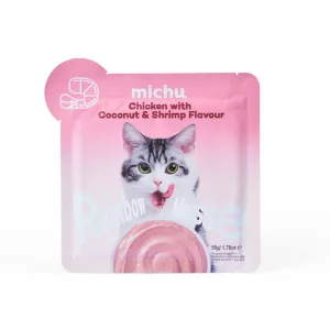 Michu Rainbow Mousse Chicken With Coconut & Shrimp Flavour Cat Wet Food 50g x 10