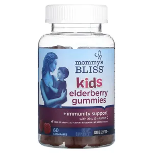 Mommy's Bliss, Kids, Elderberry Gummies, Immune Support 60 chewable tablets