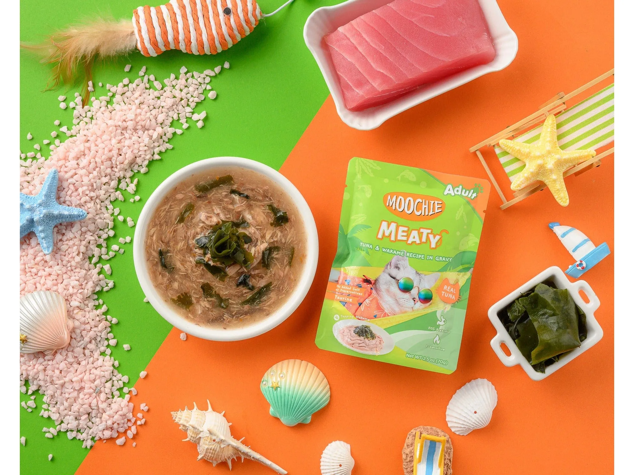 Moochie Meaty Tuna & Wakame Recipe in gravy 12x70g Pouchs