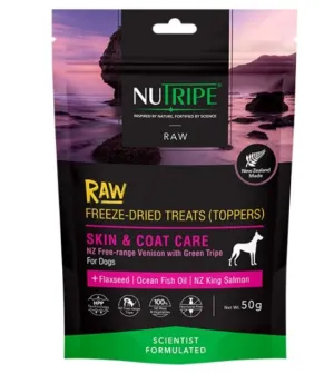 Nutripe Raw Freeze Dried Dog Treats & Toppers (Skin & Coat Care)