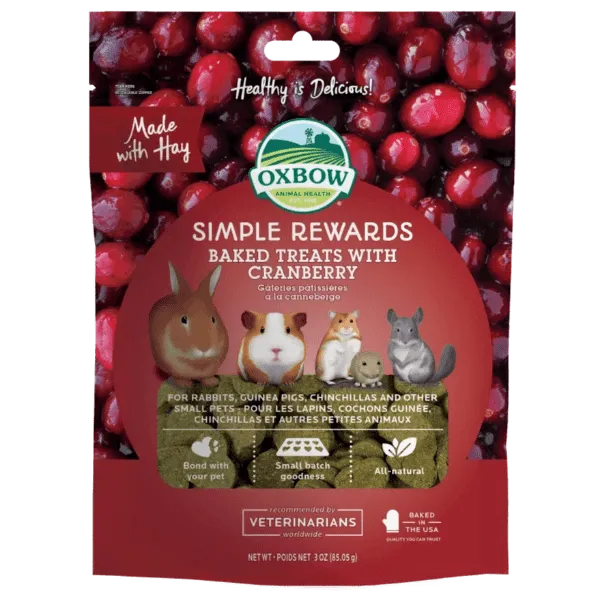 Oxbow Simple Rewards Baked Treats with Cranberry