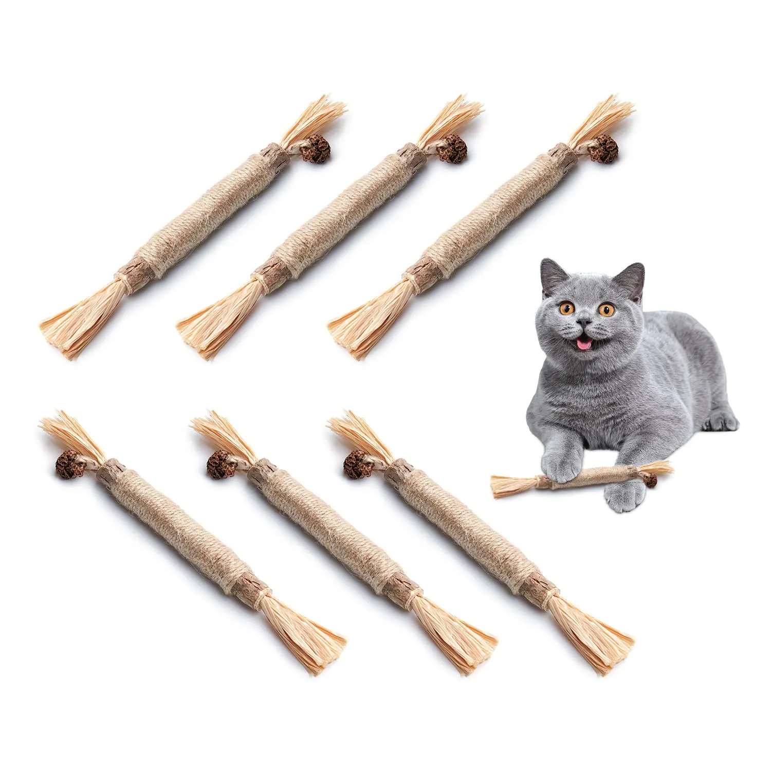 Potaroma Natural Silvervine Sticks Cat Toys, Catmint Silvervine Blend Sticks