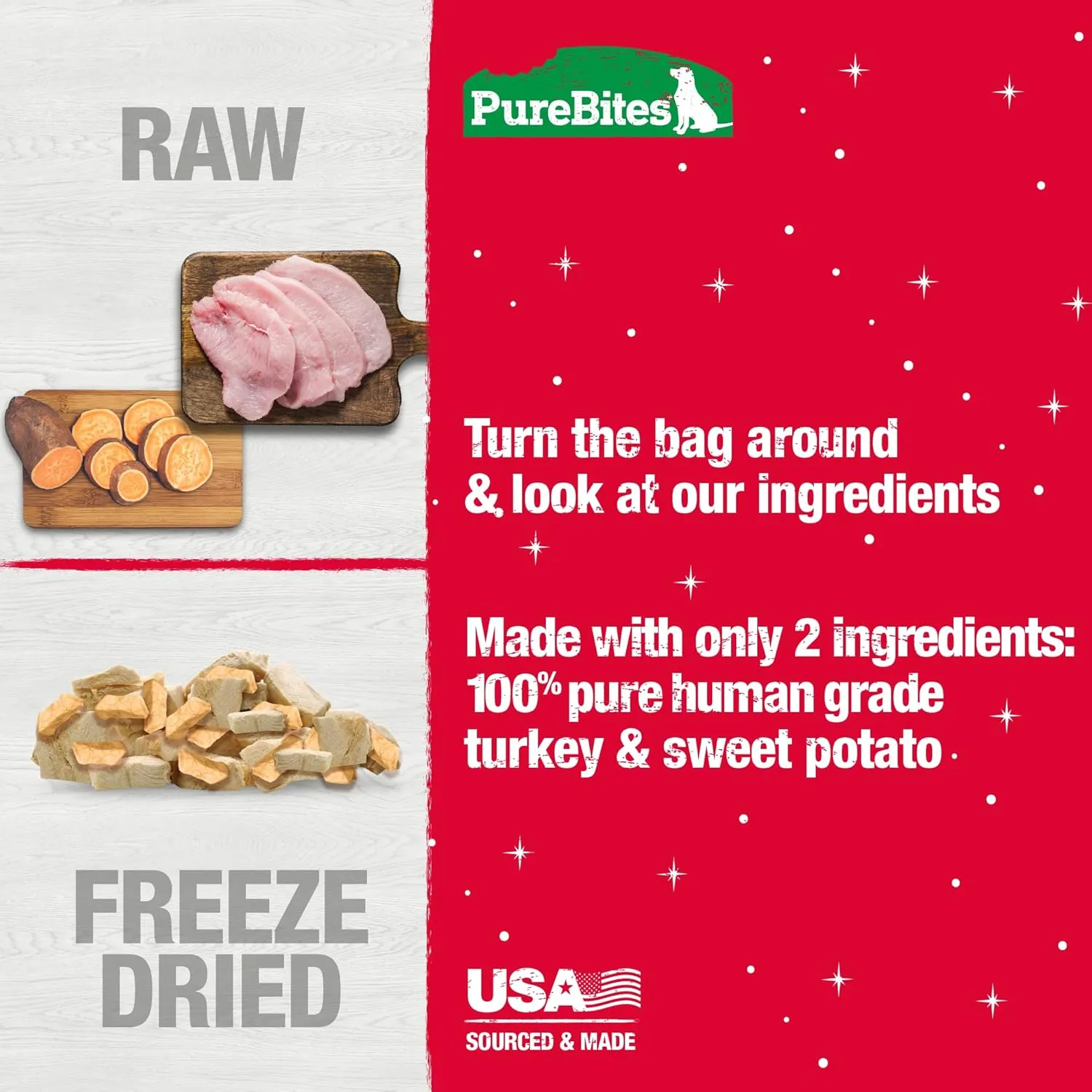 PureBites® HOLIDAY Turkey & Sweet Potato Freeze-Dried Dog Treat 71 gm