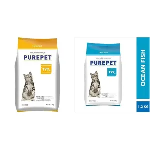 Purepet Cat Food Combo of Sea Food, 1.2 kg & Ocean Fish, 1.2 kg