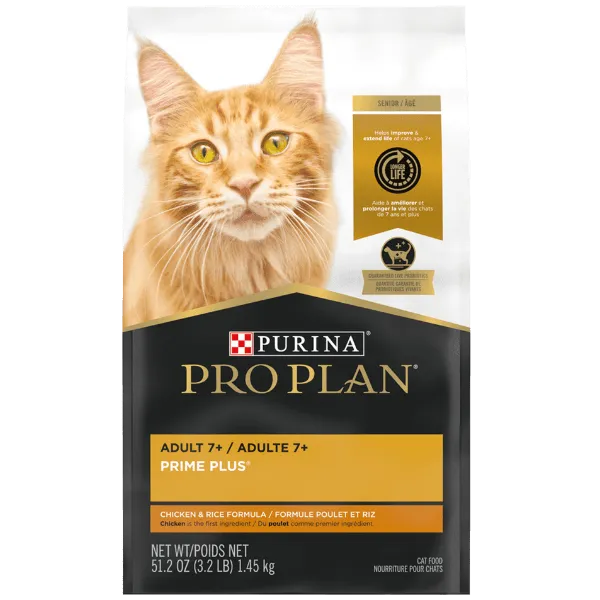 Purina Pro Plan Adult 7  Chicken & Rice Dry Senior Cat Food, 3.2lb