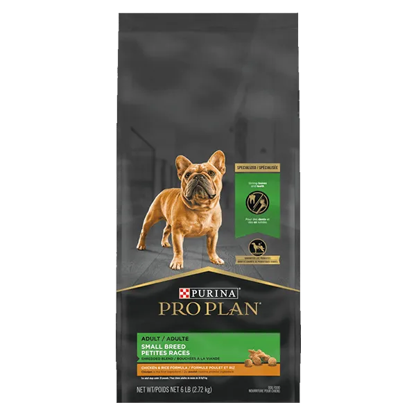 Purina Pro Plan Adult Small Breed Shredded Blend Chicken & Rice Formula Dry Dog Food, 6lb