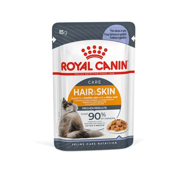 Royal Canin Cat Hair and Skin Care Jelly Adult Wet Food Pouch 85g