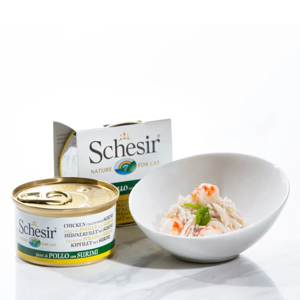 Schesir Chicken Fillet with Surimi in Jelly Adult Canned Cat Food 85g