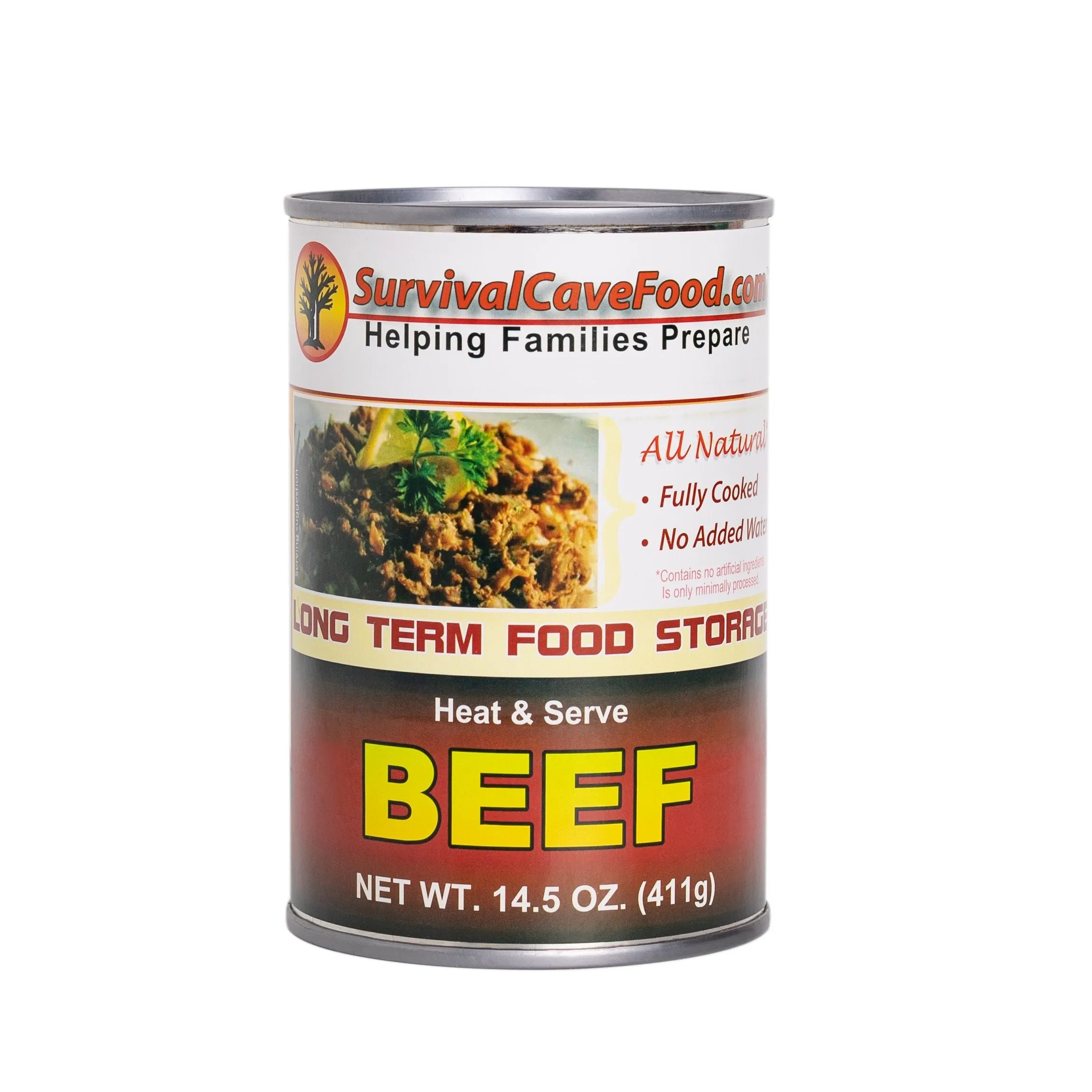 Survival Cave Beef 12 - 14.5 oz Can - Ready to Eat Canned Meat - Full Case