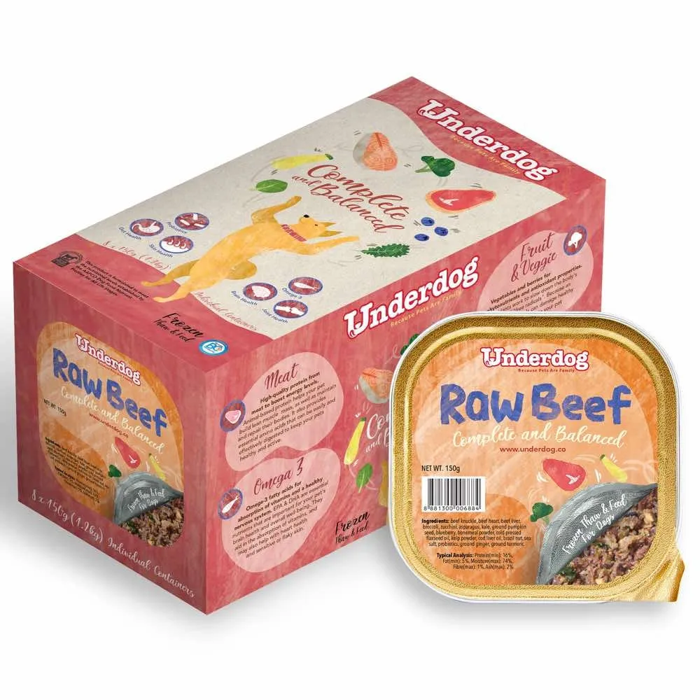 Underdog Raw Beef Complete & Balanced Frozen Dog Food 1.2kg