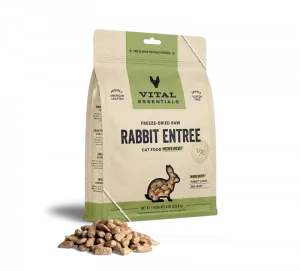 Vital Essentials Grain Free Rabbit Mini Nibs Freeze Dried Raw Food for Cats