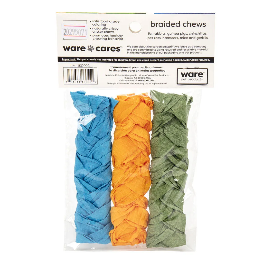 Ware Braided Chews for Small Animals, Large, 3-count